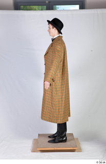  Photos Man in Historical formal suit 7 20th century Brown suit Historical clothing a poses brown Coat hat whole body 0003.jpg